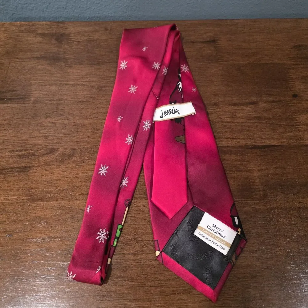 J. GARCIA Limited Edition Men's 100% Silk Tie Christmas Theme Santa Presents